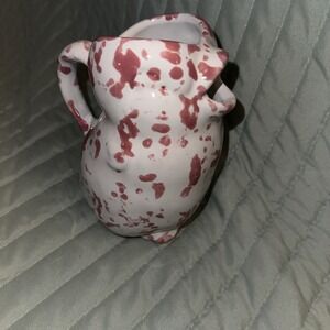 VTG BYBEE Kentucky Pottery Bird Chick  Figure Creamer Pitcher Red Spongeware